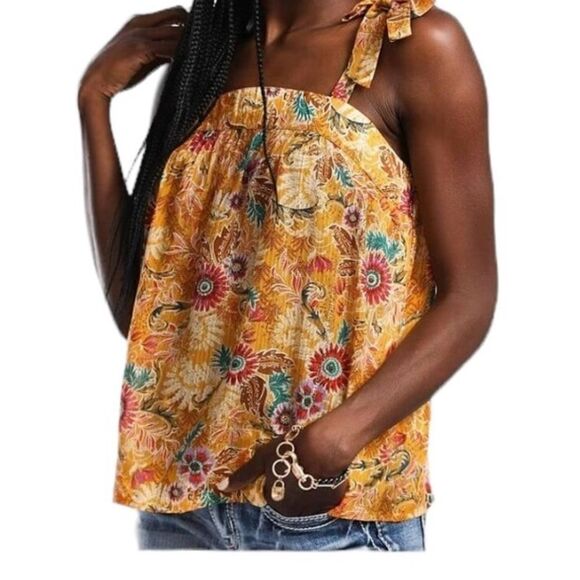 METALLIC FLORAL TANK TOP BY WILLOW & ROOT, LG - Picture 1 of 3